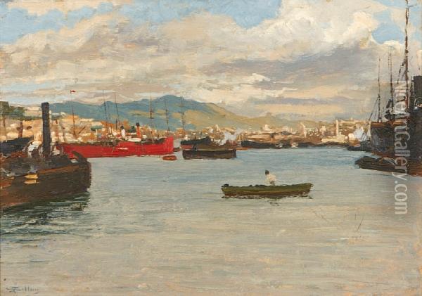 Port Scene Oil Painting - Giorgio Belloni