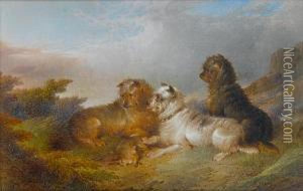 Terriers With Game Oil Painting - Paul Jones