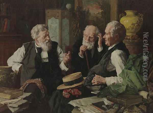 Good Old Days Oil Painting - Louis Charles Moeller