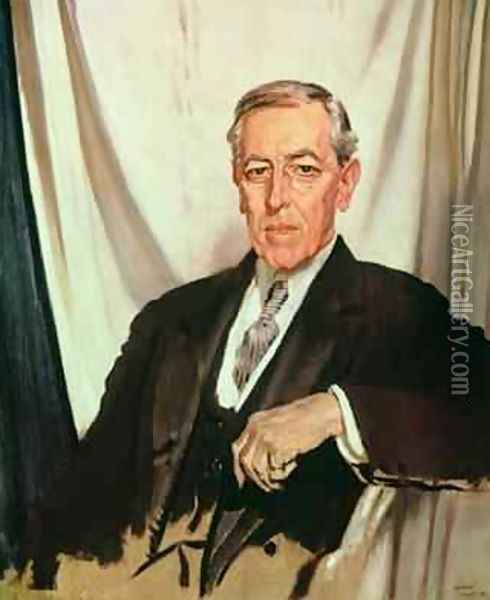 Portrait of Woodrow Wilson 1856-1924 c.1919 Oil Painting - Sir William Newenham Montague Orpen