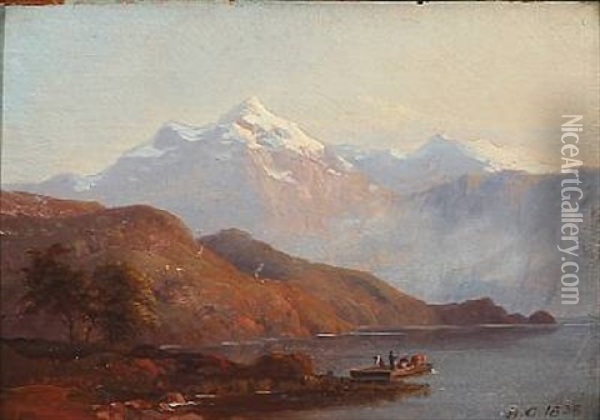 Landscape, Presumably From Norway Oil Painting - Johann Hermann Carmiencke