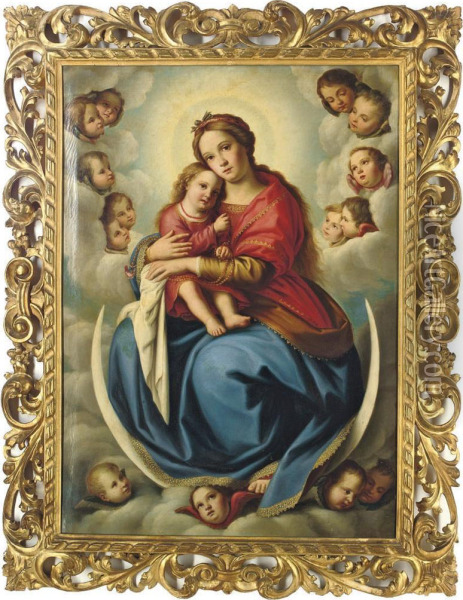 Madonna And Child Oil Painting - Giovanni Battista Gallo