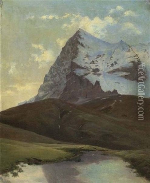 Der Grosse Eiger Oil Painting - Alexandre Calame
