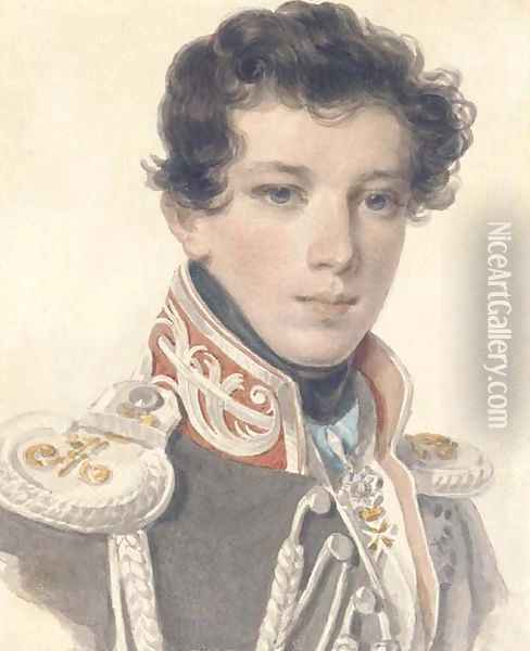 Portrait of Count Nikolai Aleksandrovich Samoilov Oil Painting - Pyotr Fyodorovich Sokolov