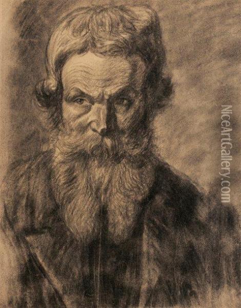 Portrait De Leon Tolstoi Oil Painting - Theophile Alexandre Steinlen