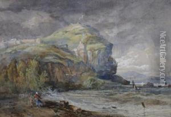 'dumbarton', On The Clyde Oil Painting - Samuel Bough