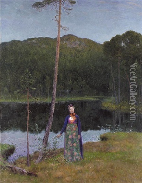 Poesie Norvegienne (norwegian Poetry) Oil Painting - Christian Eriksen Skredsvig