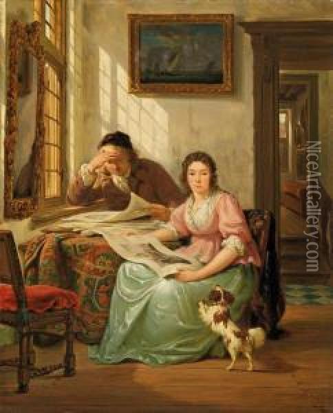 Interieur Mitkunstsammler Und Seiner Frau Oil Painting - Abraham van, I Strij