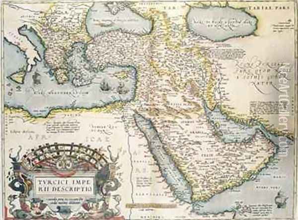 Map of the Middle East, from Theatrvm Orbis Terrarvm, 1570 Oil Painting - Abraham Ortelius