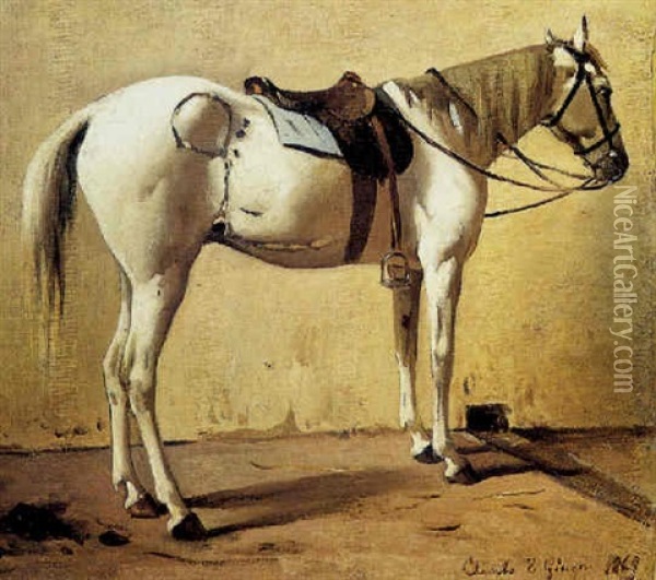 Cavallo Di Razza Araba Oil Painting - Lorenzo Delleani