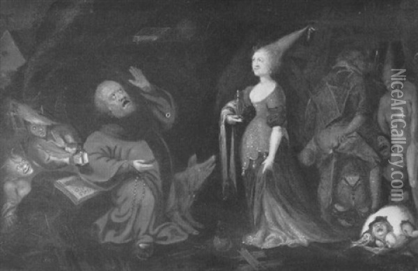 The Temptation Of Saint Anthony Oil Painting - Egbert van Heemskerck the Younger