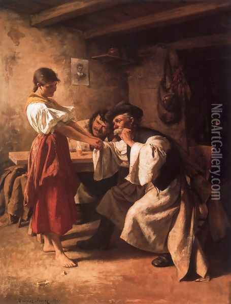 Wooers 1881 Oil Painting - Imre Revesz