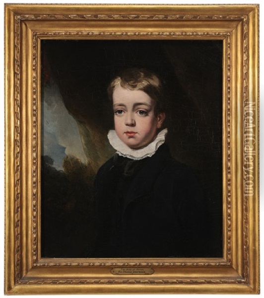 Portrait Of A Boy In A Landscape Oil Painting - Thomas Lawrence