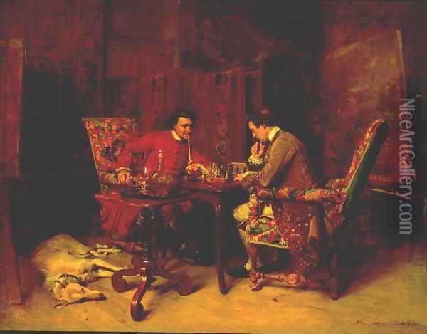 Chess Players Oil Painting - Jean-Louis-Ernest Meissonier
