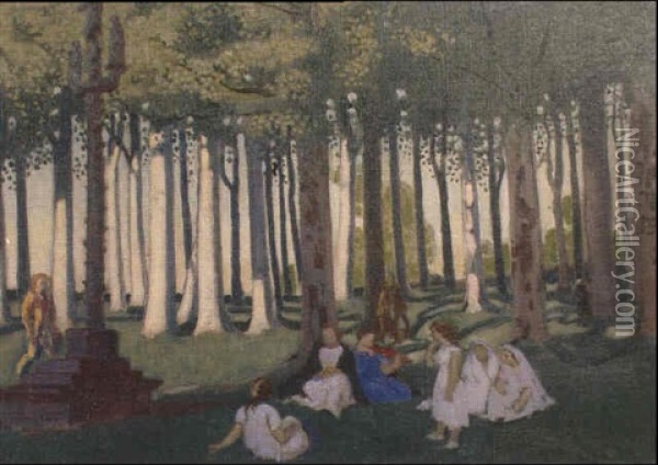 Les Hetres De Lambader Finistere Oil Painting - Maurice Denis
