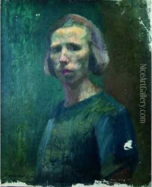 Autoportrait. Oil Painting - France Leplat