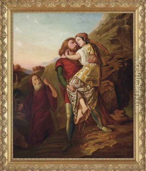 Moses And Zipporah Oil Painting - Johann Friedrich Overbeck