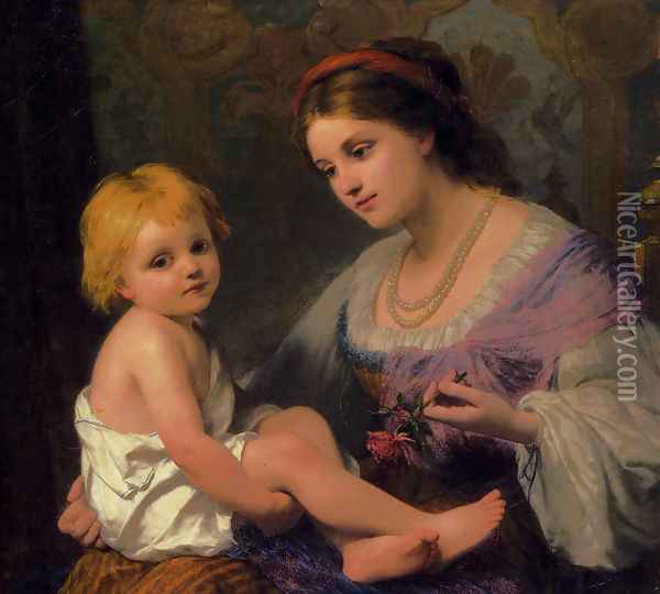Maternal Affection Oil Painting - Thomas Webster