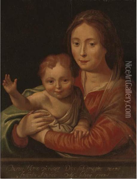 The Virgin And Child Oil Painting - Hans Von Aachen