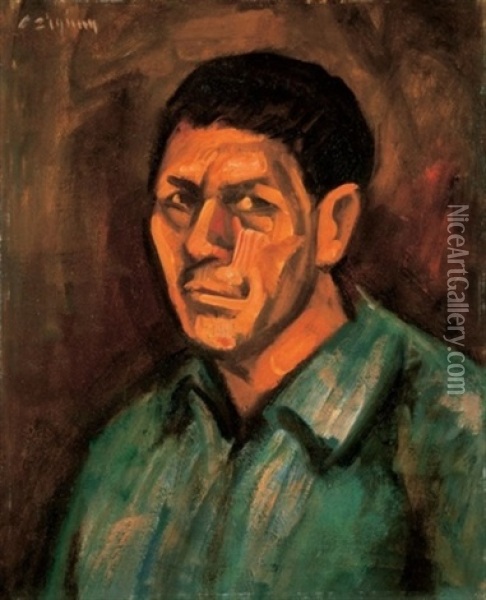 Onarckep (self-portrait) Oil Painting - Dezsoe Czigany