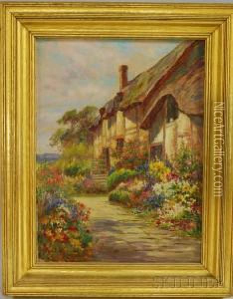 Ann Hathaway's Cottage Oil Painting - Arthur E. Ward
