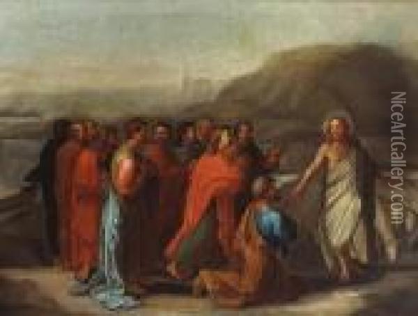 Christ's Charge To St. Peter Oil Painting - Raphael (Raffaello Sanzio of Urbino)