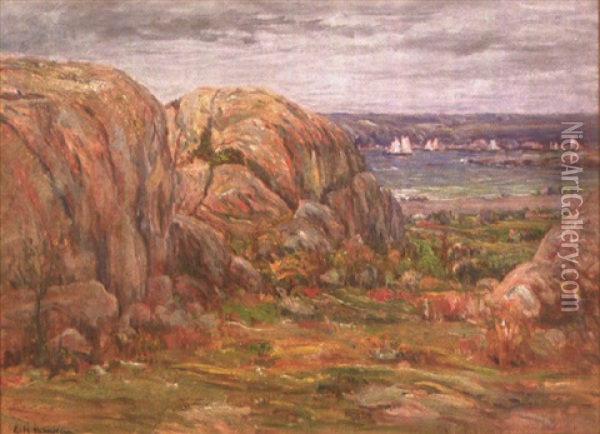Rocks At Gloucester Oil Painting - Lewis Henry Meakin
