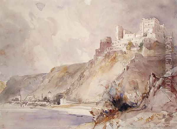 Rheinfels and St. Goar Oil Painting - William Callow