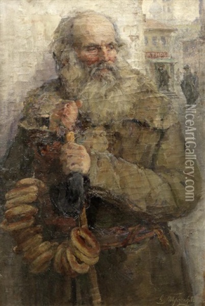Portrait Of An Old Man Oil Painting - Ivan Ivanovitch Tvoroshnikov