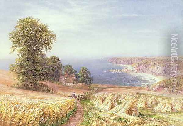 Harvest time by the Sea, 1881 Oil Painting - Edmund George Warren