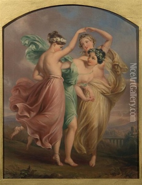 The Three Graces Oil Painting - Edmond Thomas Parris