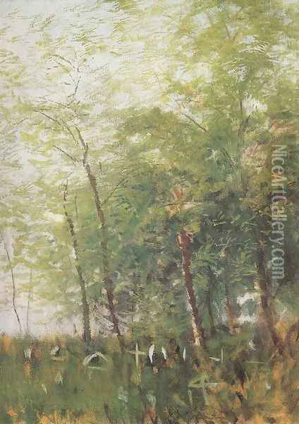 Edge of a Forest with Crosses Oil Painting - Laszlo Mednyanszky