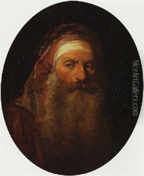 Portrait D'un Oriental Oil Painting - Jean-Baptiste Leprince