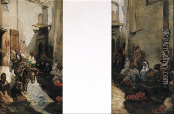 Ruelles Dans La Casbah D'alger Oil Painting - Marc Alfred Chataud