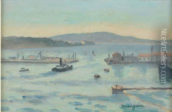 Toulon, Entree De Rade, Hiver 1926-1927 Oil Painting - Henri Charles Manguin