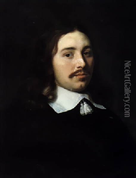 Portrait Of A Gentleman, Head And Shoulders Oil Painting - Bartholomeus Van Der Helst