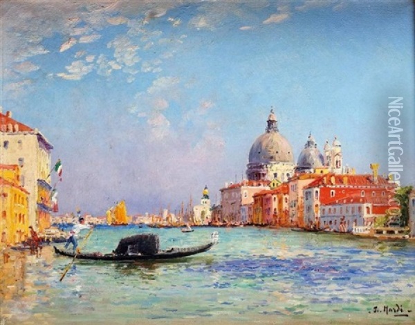 Gondoles A Venise Oil Painting - Francois Nardi