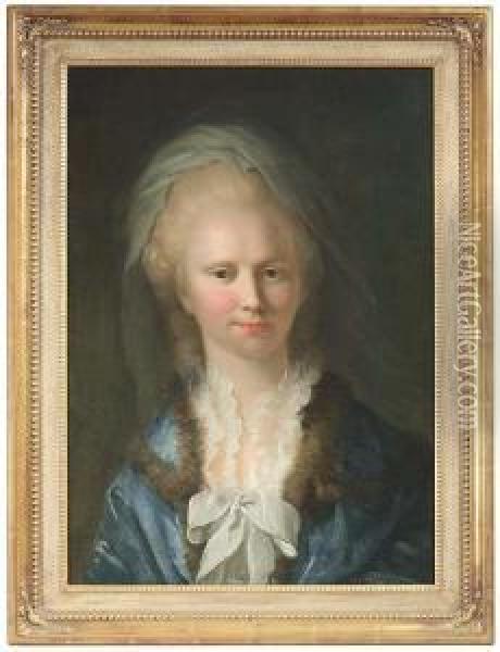 Portrait Of A Lady. Ca. 1785 Oil Painting - Adam Friedrich Oeser