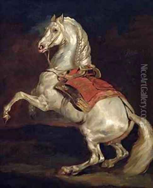 Napoleons Stallion Tamerlan Oil Painting - Theodore Gericault