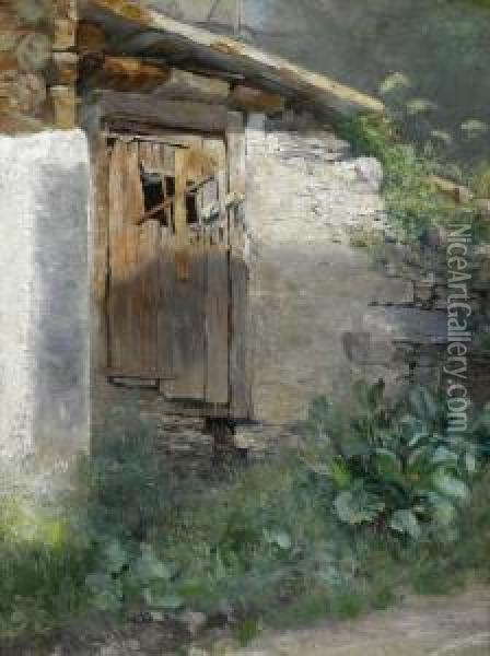 Stable Door Oil Painting - Wilhelm Leibl
