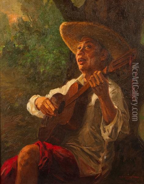 A Little Serenade Oil Painting - Rafael Enriquez
