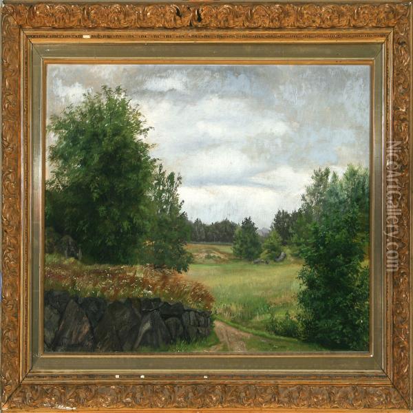 Field Landscape Oil Painting - Charlotte Sannom