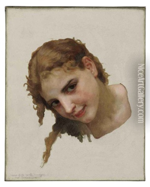 Le Gue (head Study) Oil Painting - William-Adolphe Bouguereau