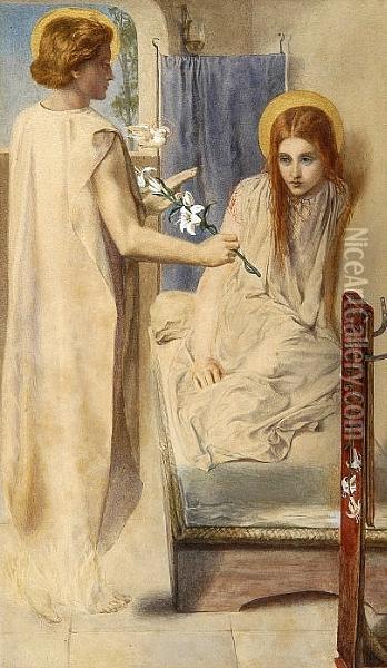 The Annunciation Oil Painting - Dante Gabriel Rossetti