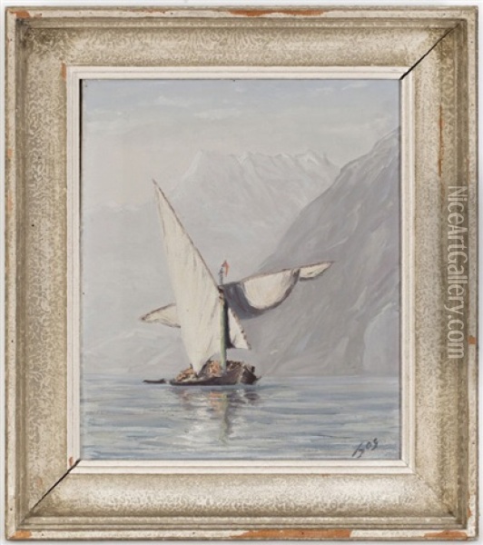 Barque Sur Le Leman Oil Painting - Albert Henri John Gos