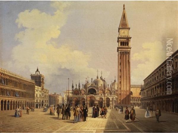 Ansicht Von Venedig Oil Painting - Girolamo Pieri Ballati Nerli