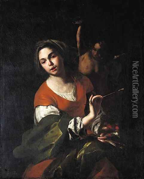 A personification of painting Oil Painting - Bernardo Cavallino