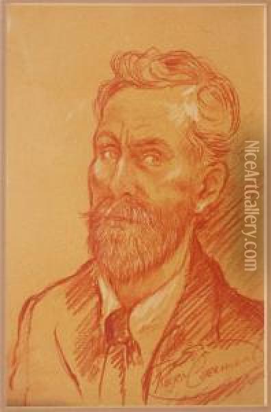 Portrait Of Sir Roger Casement, Bust Length Oil Painting - William Rothenstein