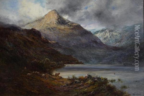 The Rannoch Hills, N.b. Oil Painting - Alfred de Breanski