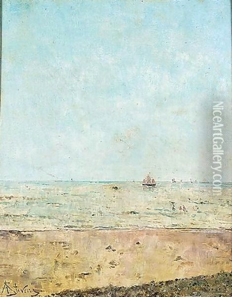 Seascape Oil Painting - Alfred Stevens